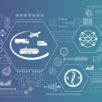 国際配送と物流ネットワークを象徴するイメージ。航空機・トラック・貨物船・通信ネットワークのアイコンが描かれたShipitoのイメージビジュアル。