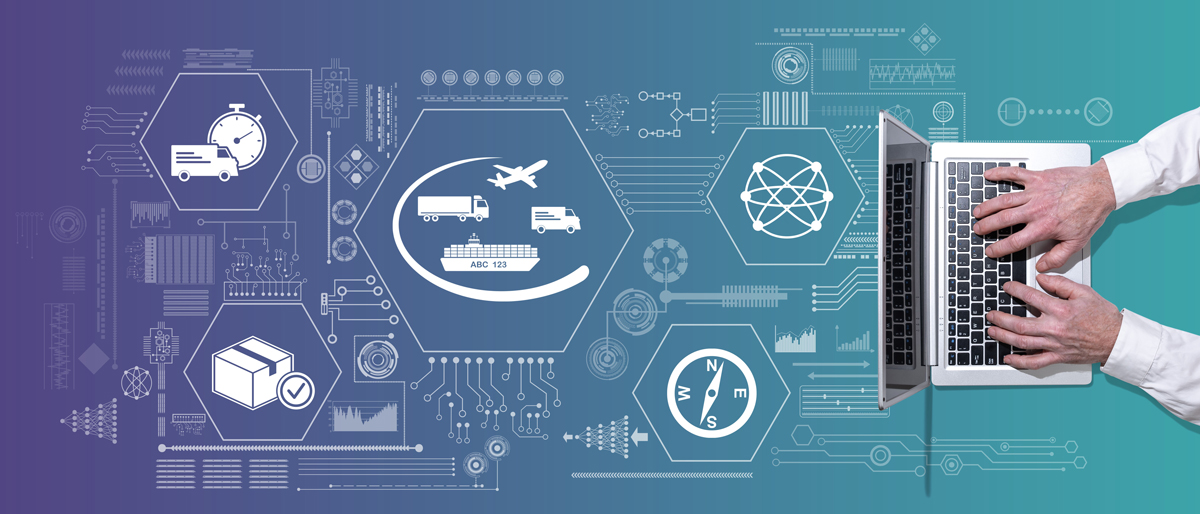 国際配送と物流ネットワークを象徴するイメージ。航空機・トラック・貨物船・通信ネットワークのアイコンが描かれたShipitoのイメージビジュアル。